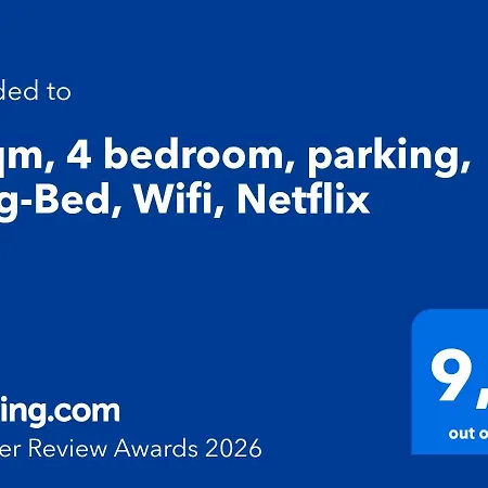 85qm, 4 Bedroom, Parking, King-bed, Wifi, Netflix